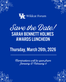 Save the Date! Sarah Bennett Holmes Awards Luncheon. Thursday, March 26th, 2026. Nominations will be open from January 12 to February 6